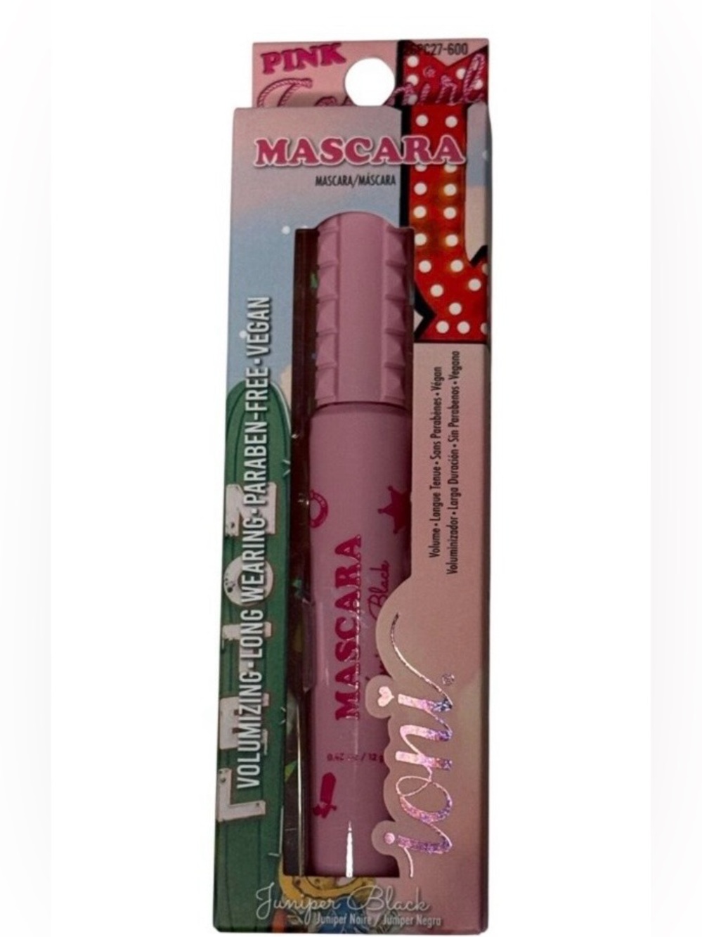 Ioni Pink Cowgirl Mascara Juniper Black Volumizing Vegan New